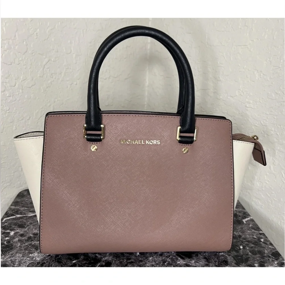 Michael Kors Medium Satchel Mauve/Beige